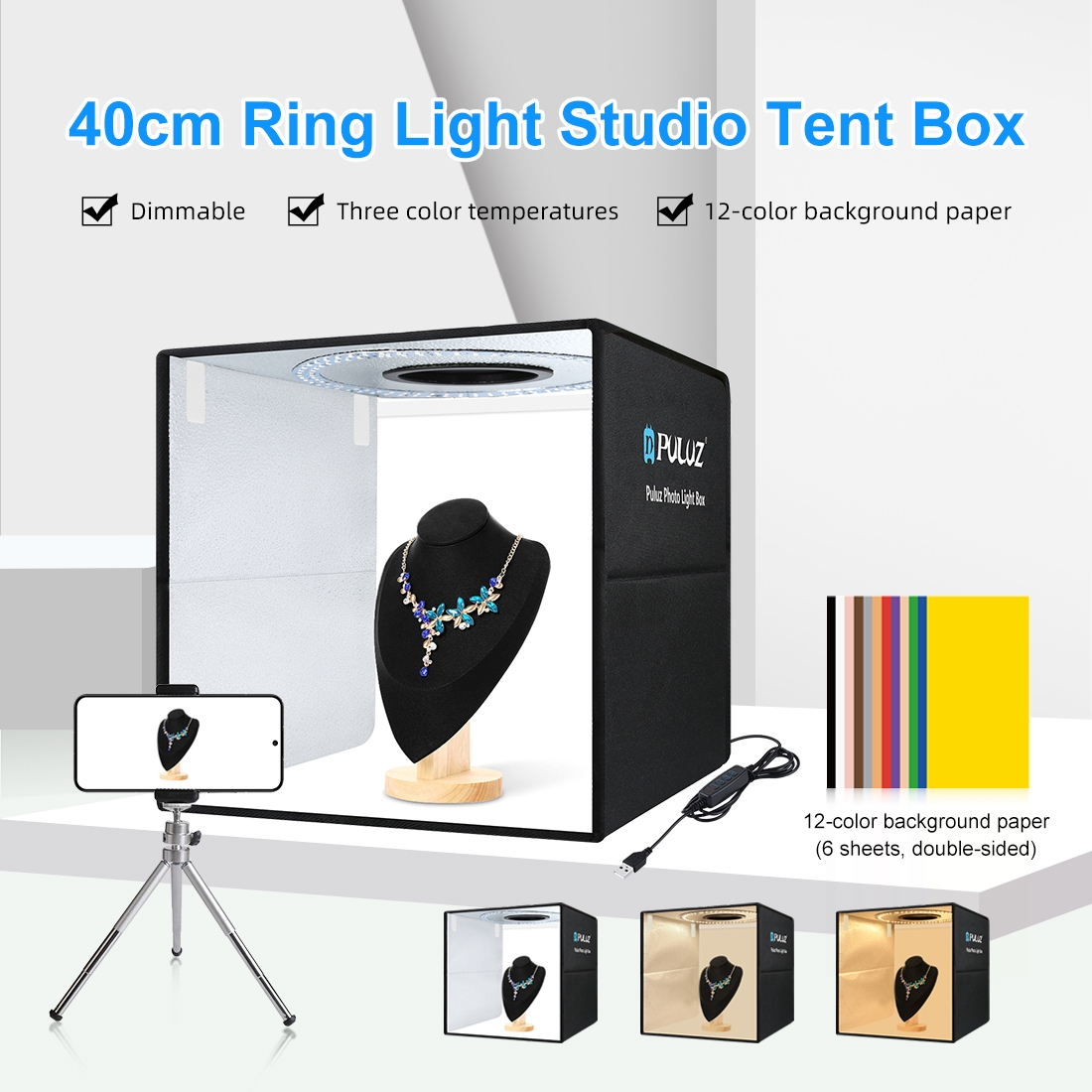 Photography Lighting Ring - PULUZ 40 см Складной Портативный Кольцо