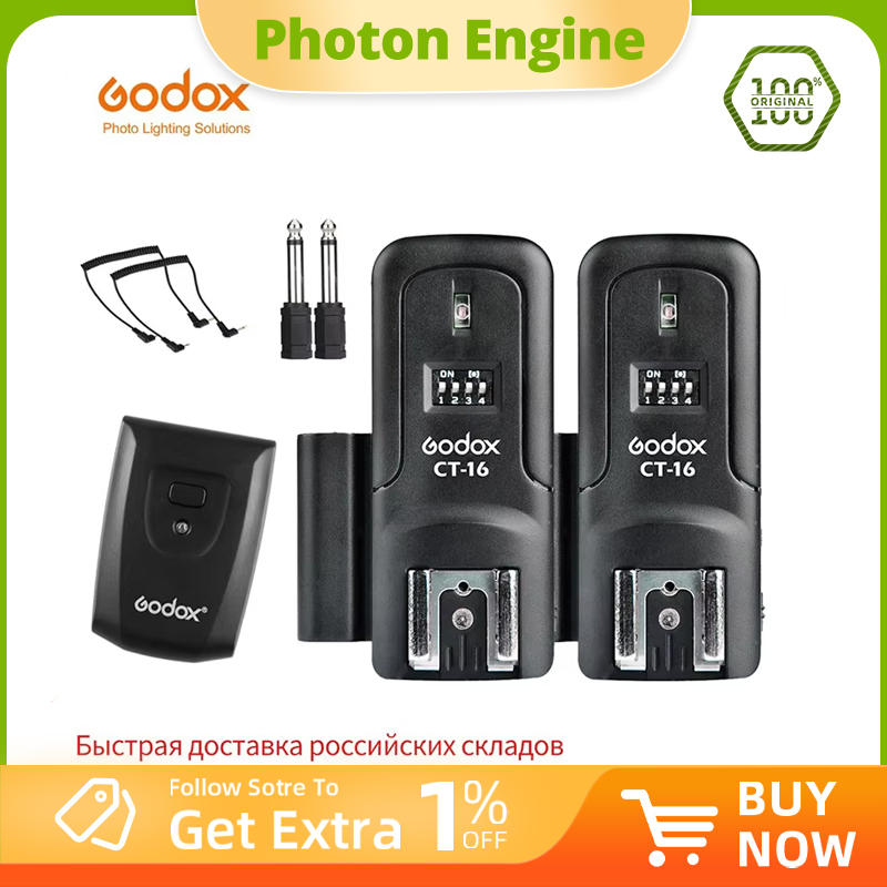 Godox Speedlite Flash - Беспроводной радиосинхронизатор Godox CT-16 на 16