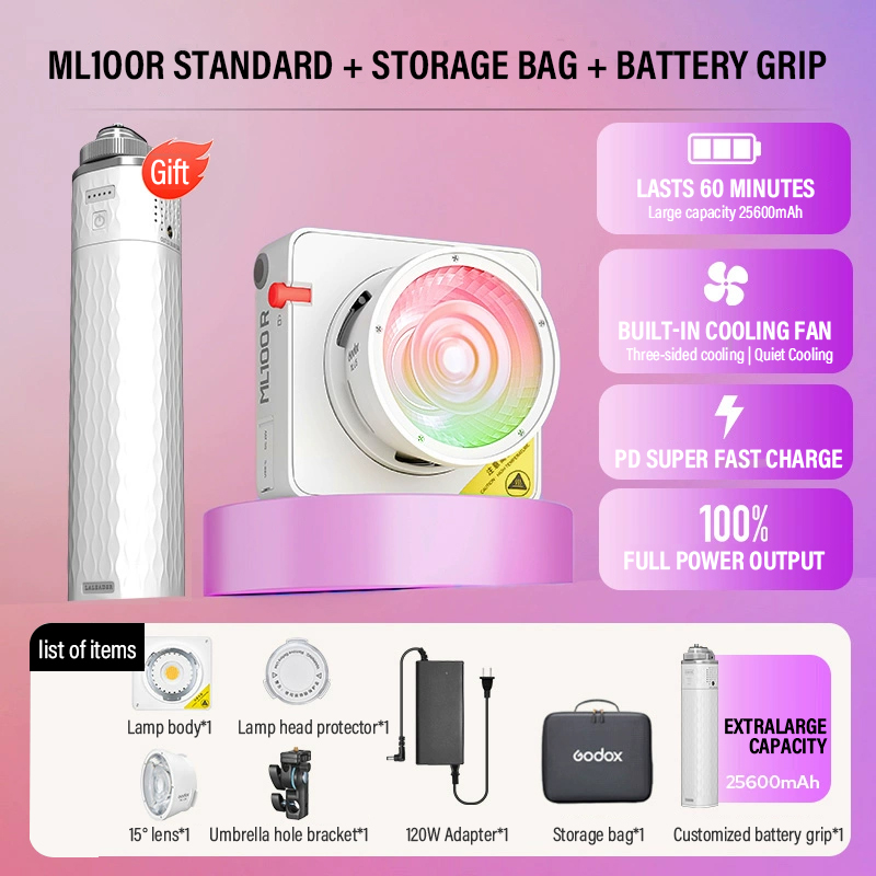 Photography Lighting System - Godox ML100Bi/ML100R Двухцветный светодиодный светильник 120